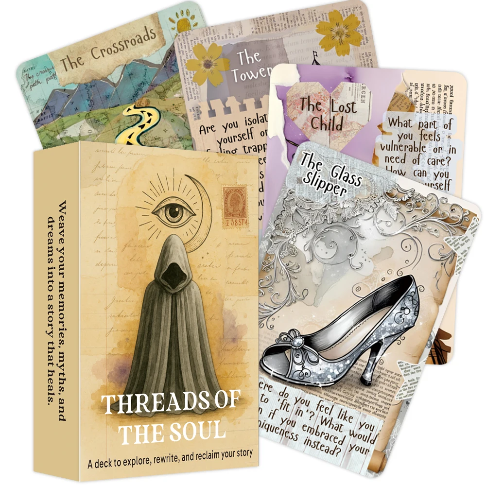 

Thread of the Soul Oracle Deck, 50 изысканных карточек Oracle для самостоятельного отражения, создания и личного роста, 12x8 см, карты Таро