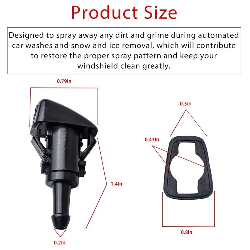 Windshield Washer Squirter Nozzle Spray for Chrysler Dodge Jeep 4805742AB, 5116079AA