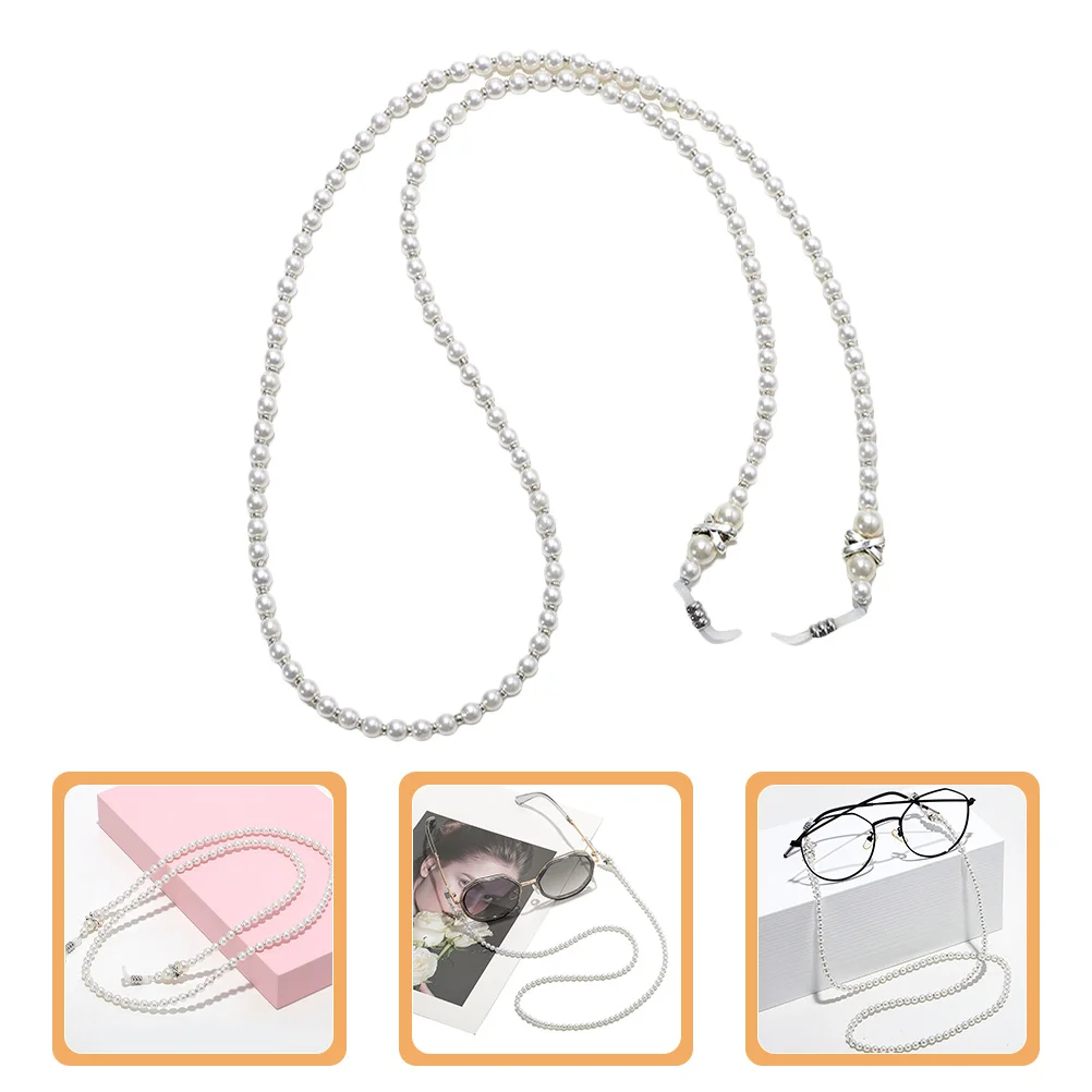 

2Pcs Elegant Pearl Glasses Anti Loss Eyeglasses Lanyard Versatile Fashionable Decorative Strap Glasses Chain