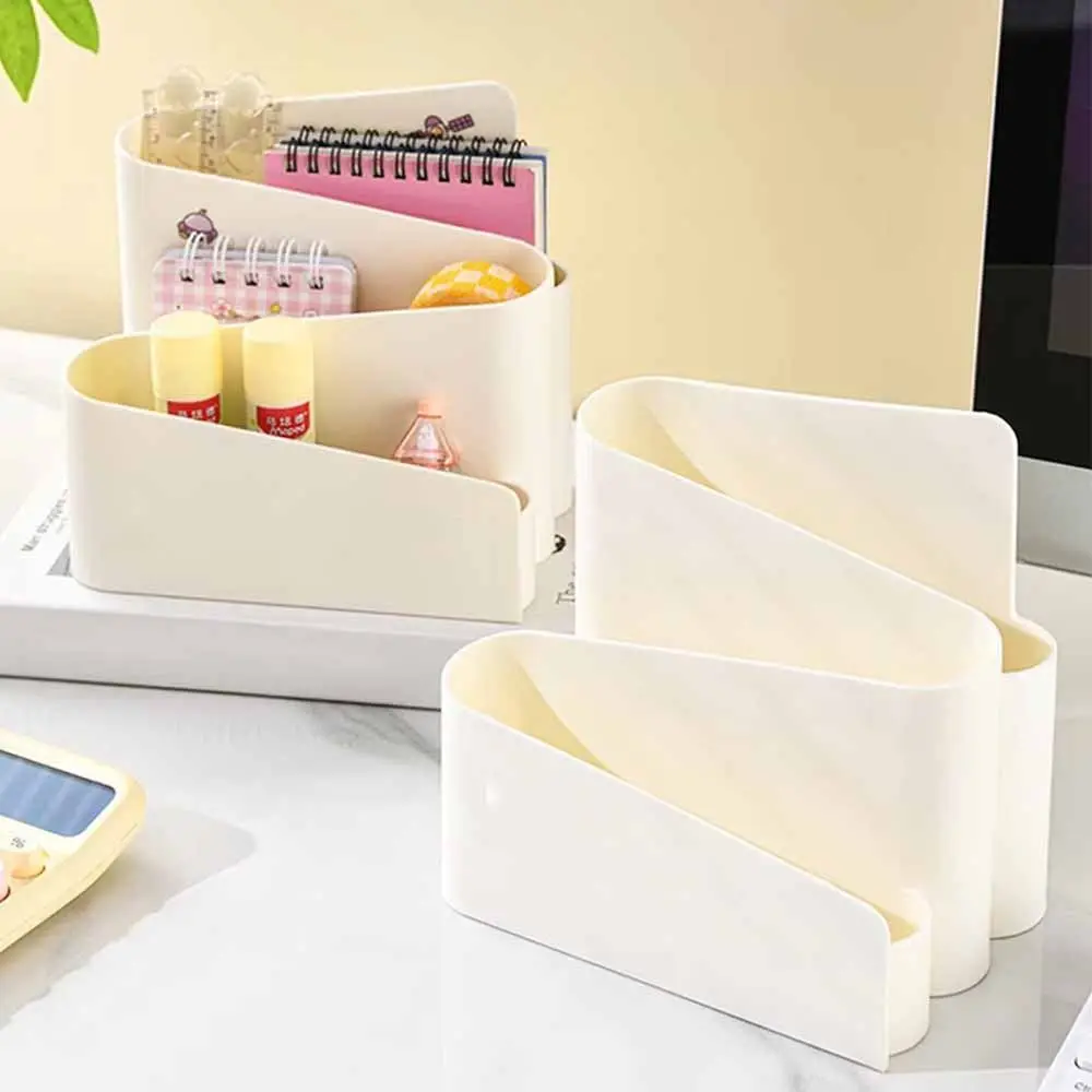 INS-Style Desktop Pen Holder Large Capacity Multi-Layer Makeup Brush Holder Plastic Simple Brush Storage Container