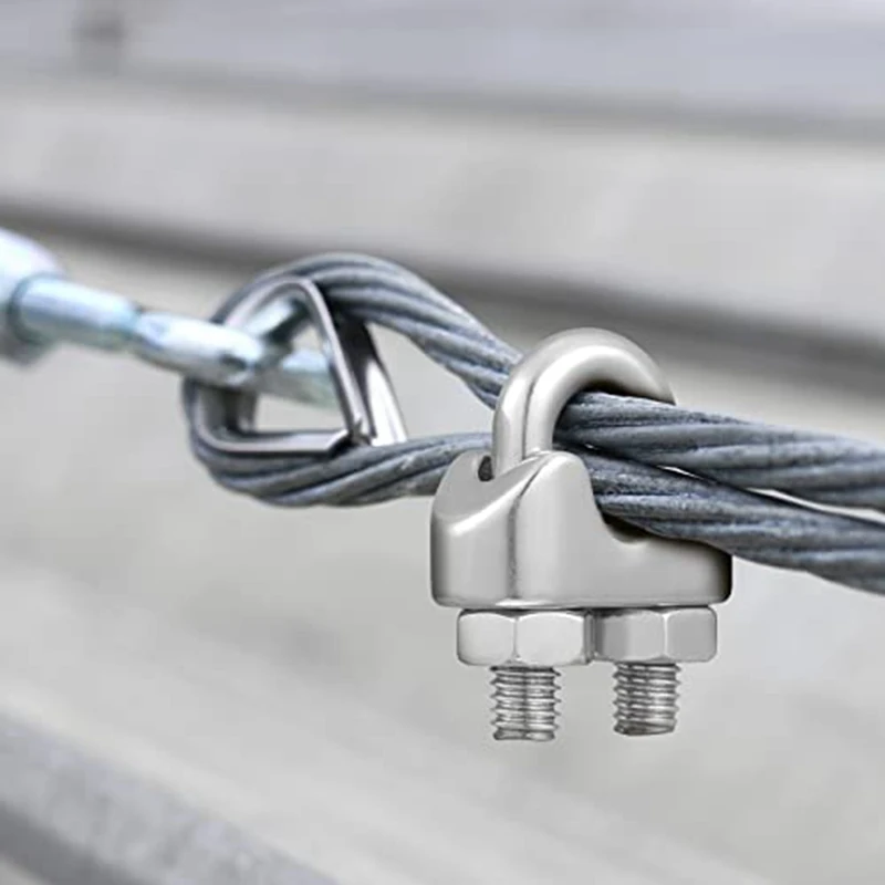 60-teiliges 1/8-Zoll-Drahtseil-Set, M3-Metalldrahtseil-Kabelklemme und M3-Edelstahl-Fingerhüte, einfach zu installieren, breite Anwendungen