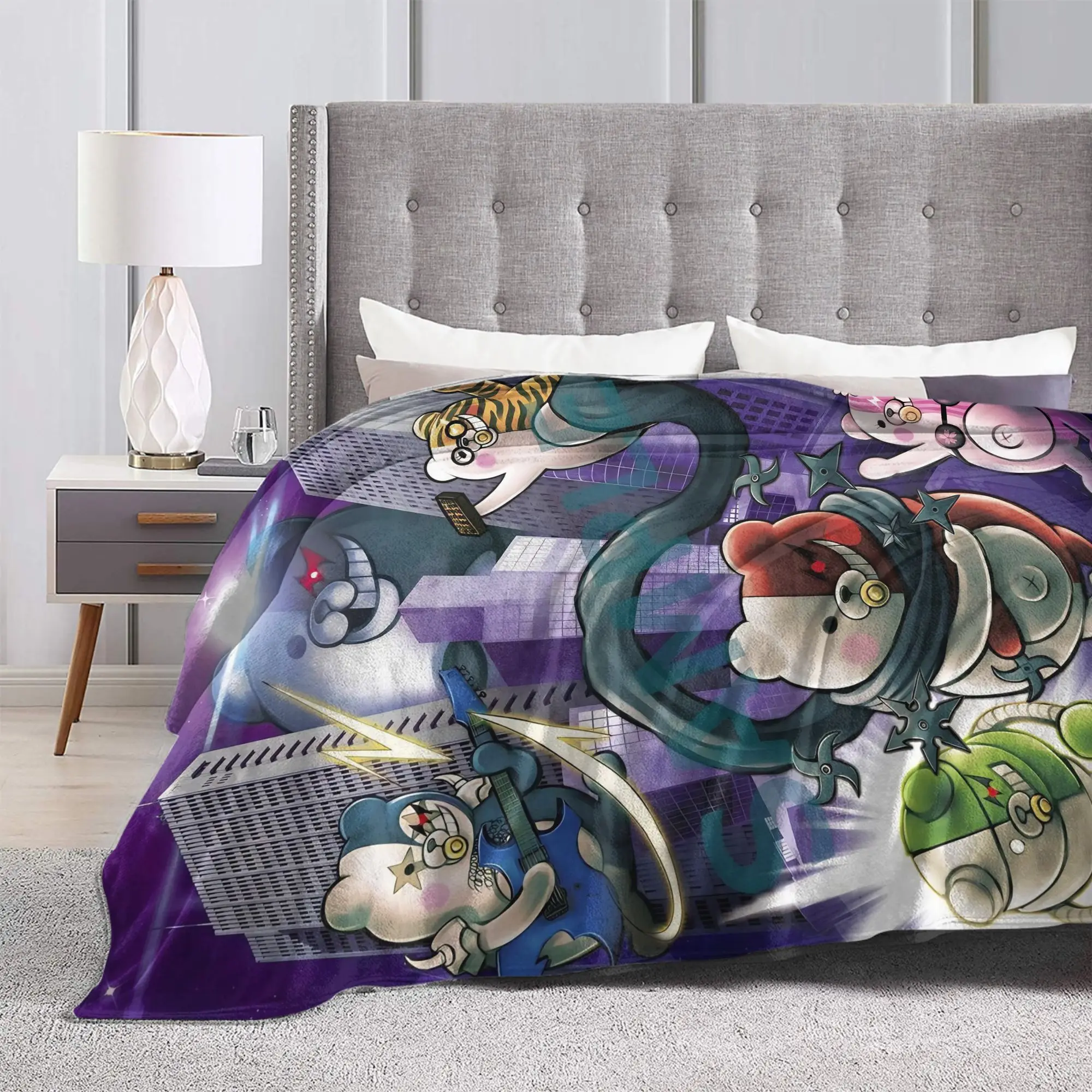 Danganronpa أبطال مجموعة أنيمي لينة بطانية دافئة نزهة أفخم رمي بطانية مريحة ديكور المنزل الفانيلا المفرش غطاء السرير