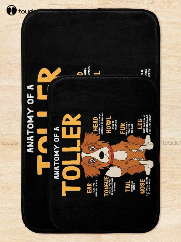 Anatomy Of Toller Dog Bath Mat Personalized Bathroom Rugs Mat Non Slip Bath Rug