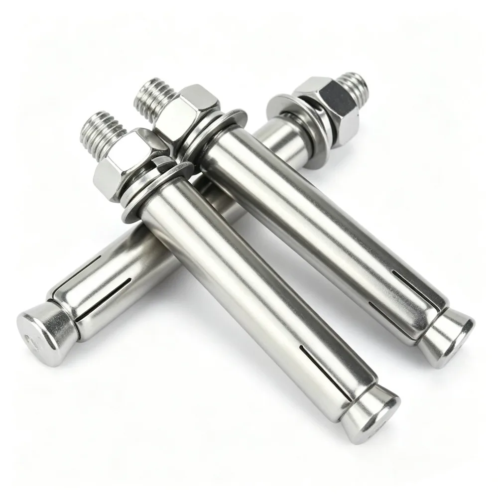 304 SS Wedge Expansion Anchor Bolt M6-M16 Cement Concrete Wall Mounting Expansion Screw for Engineering Fixing Accessories
