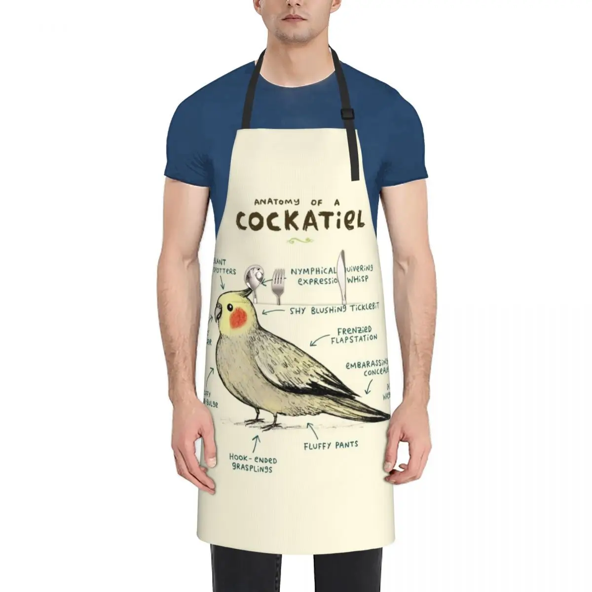 

Anatomy of a Cockatiel Apron Kitchen Kawaii Accessories for kitchen useful Apron