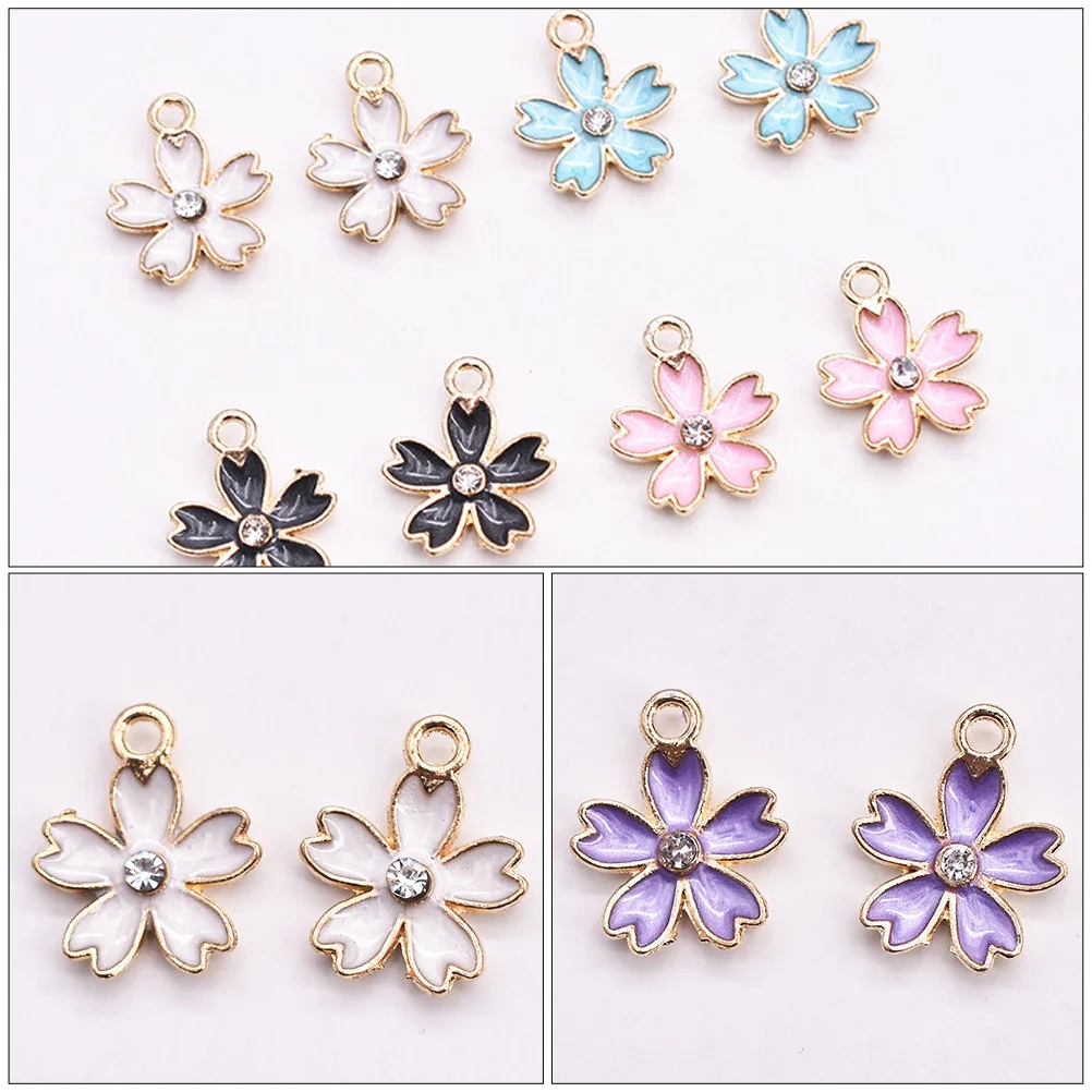

50 Pcs Sakura Flower Pendant Pendants for Jewelry Making Chain Charm Charms Cute Bracelet Vintage