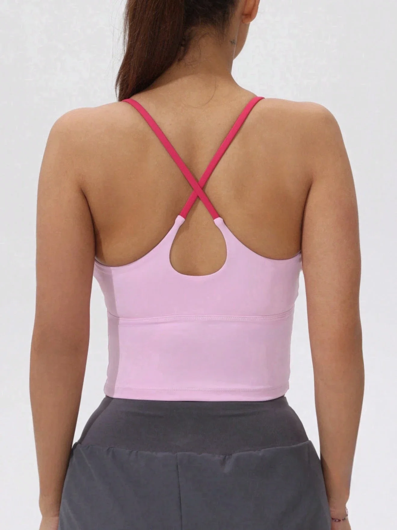 FItfemme Women's  Crisscross - Back Sports Tank Top - Quick - Dry, with Padded Cups - Ideal for Yoga, Gym & Running image 2