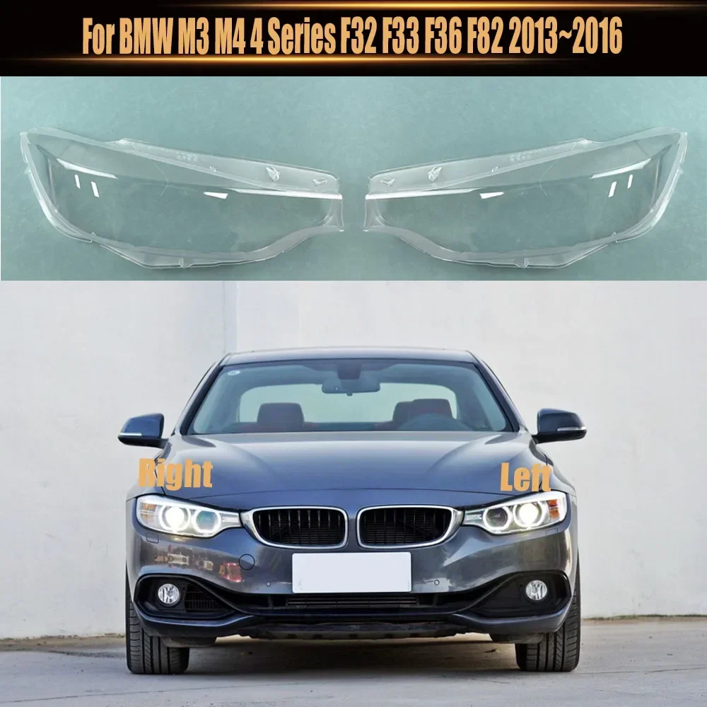 

For BMW M3 M4 4 Series F32 F33 F36 F82 2013~2016 Headlamp Transparent Cover Lampshade Headlight Shell Lens Plexiglass