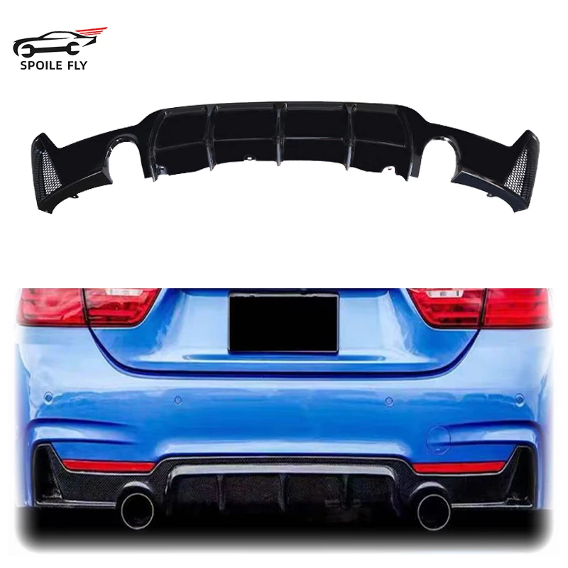 

2012 To 2019 For BMW 4 Series F32 F36 M Tech M Sport Rear Bumper Diffuser Lip Facelift Diffusor Body Kit By ABS Gloss Black