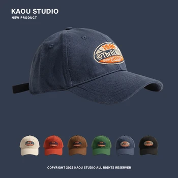 Chapeau bleu marine pour hommes et femmes, casquette à visière brodée de Style japonais Harajuku, casquette de Baseball printemps et automne, pare-soleil d'été