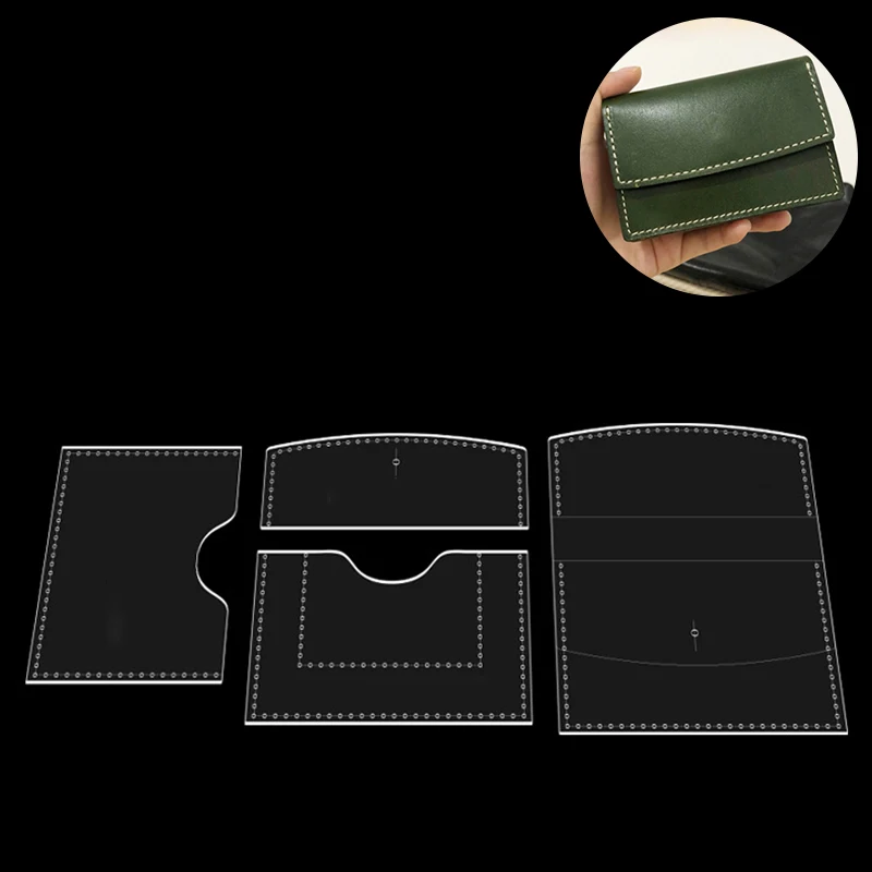 NUBECOM 4PCS กระเป๋าสตางค์นามบัตรทําแม่แบบอะคริลิค DIY Multi-Card Card กรณีทําแม่พิมพ์อะคริลิค Leathercraft อุปกรณ์