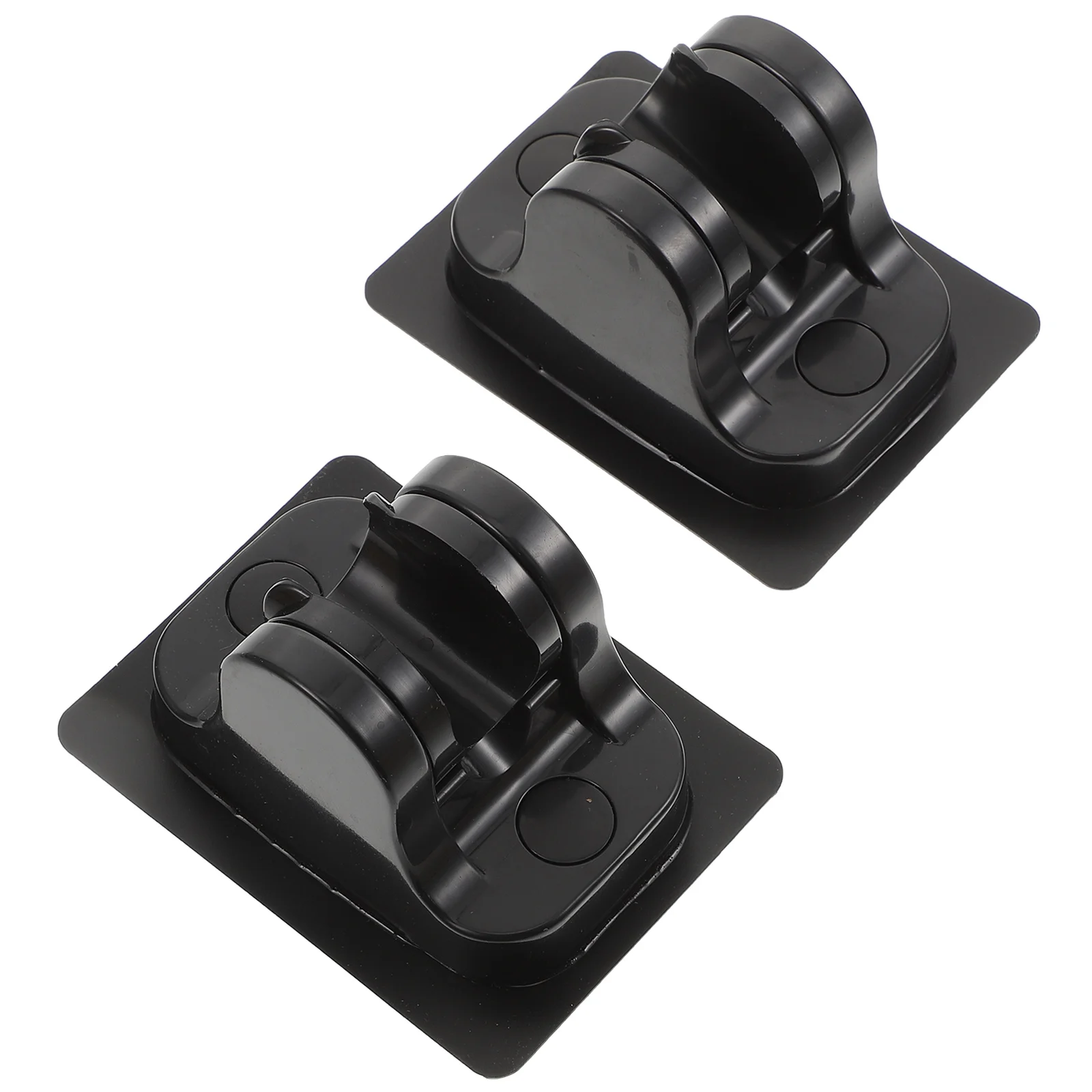 

2pcs Wall Mount Shower Head Bracket Fixing Base For Bathroom Sprinkler Universal Adjustable Rack Support Accessory (Black)