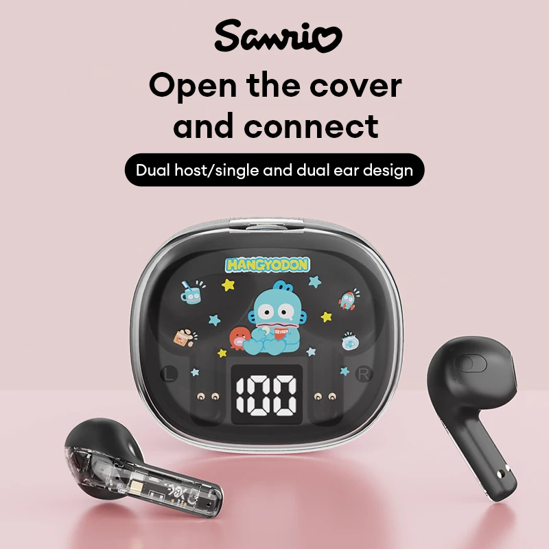 Anime Sanrio BL25 Wireless Bluetooth Earphones Kawaii Hello Kitty My Melody Hangyodon Pompom Purin Cute Music Headsets Earbuds