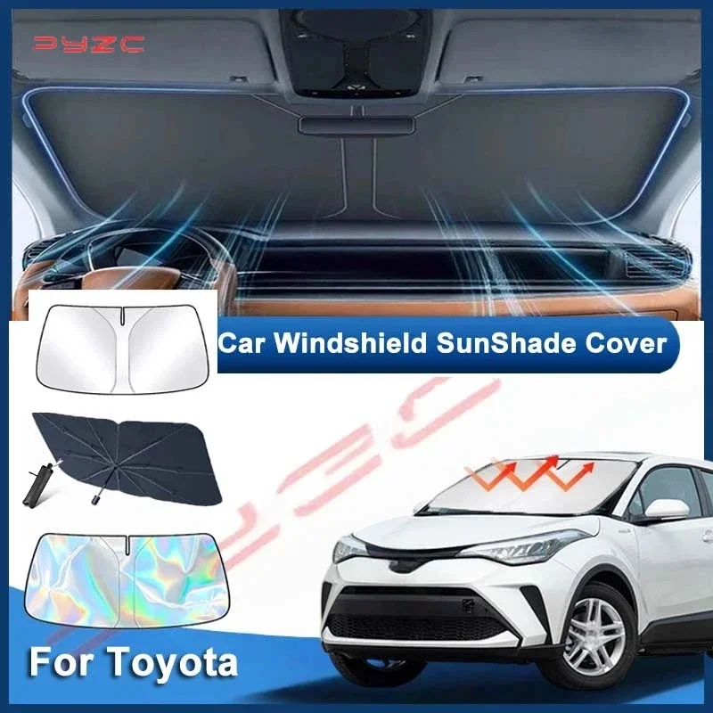 Car Laser Windshield Sun Shade for Toyota CHR 2018-2021 2022 2023 2024 CH-R Accessories Reflector Sunshade Offers Protection