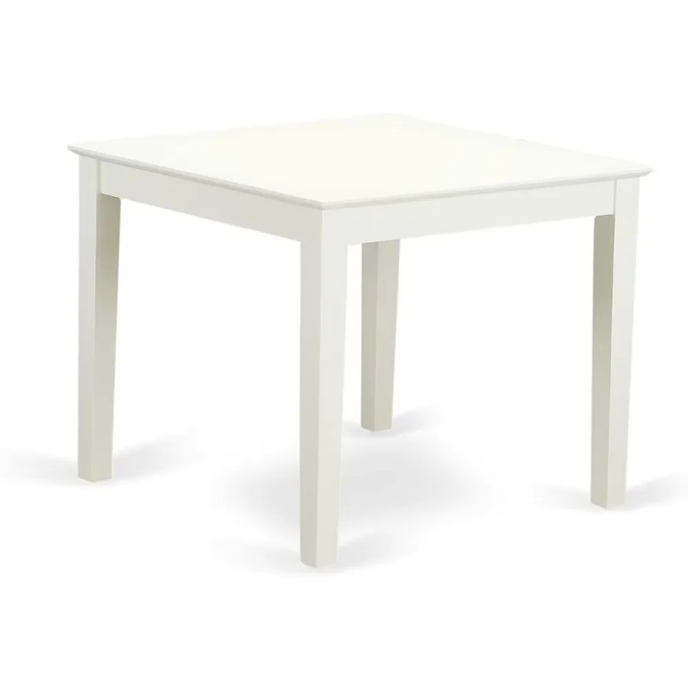 Dining Tables Oxford 3 Piece Set Contains a Square Dinner Table and 2 Kitchen Dining Chairs, 36x36 Inch, Linen White