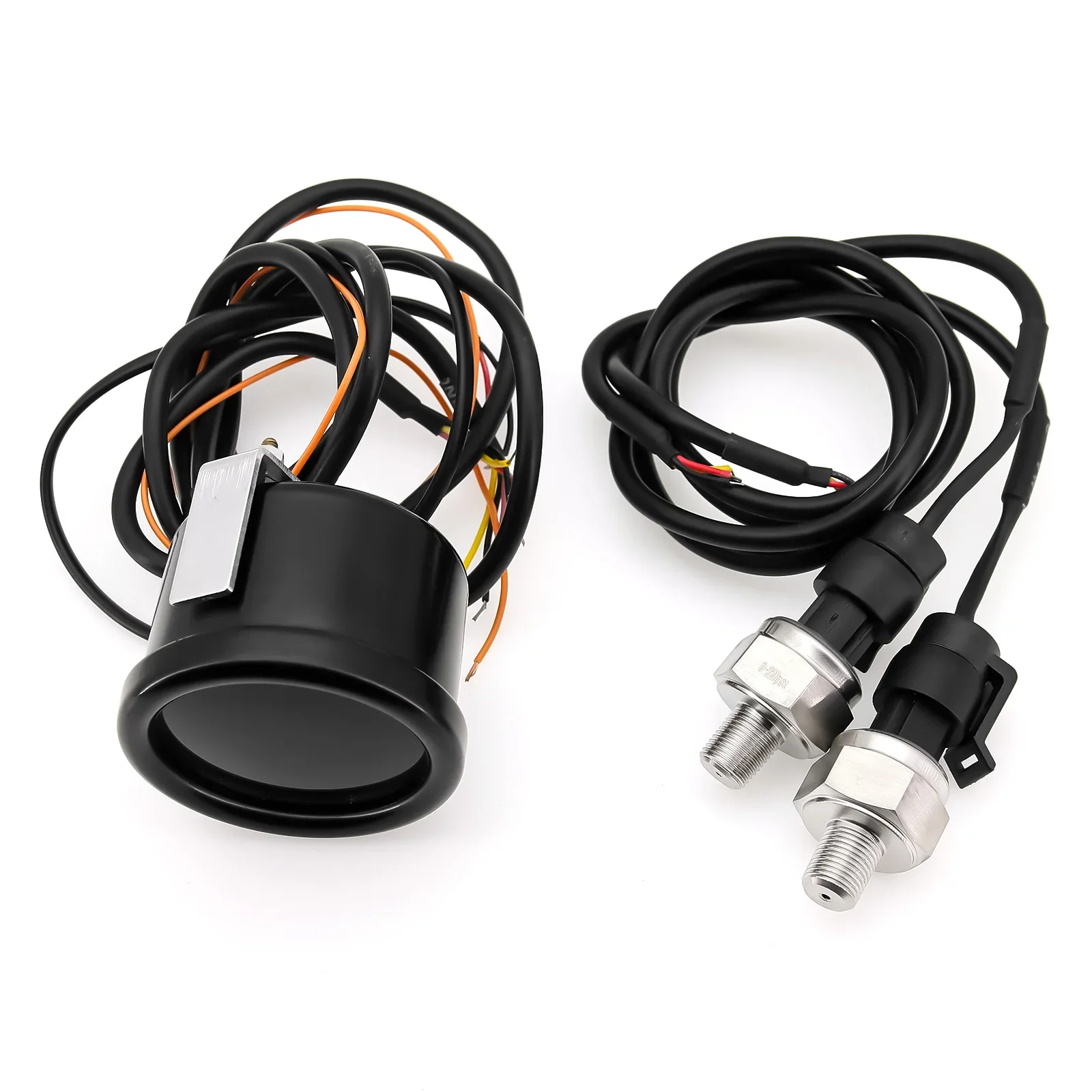 52 مللي متر الأزرق LED الثلاثي المزدوج عرض مقياس ضغط الهواء شاشة ديجيتال ركوب الهواء متر + 3 قطعة/2 قطعة 1/8NPT الاستشعار لتعليق الهواء #5