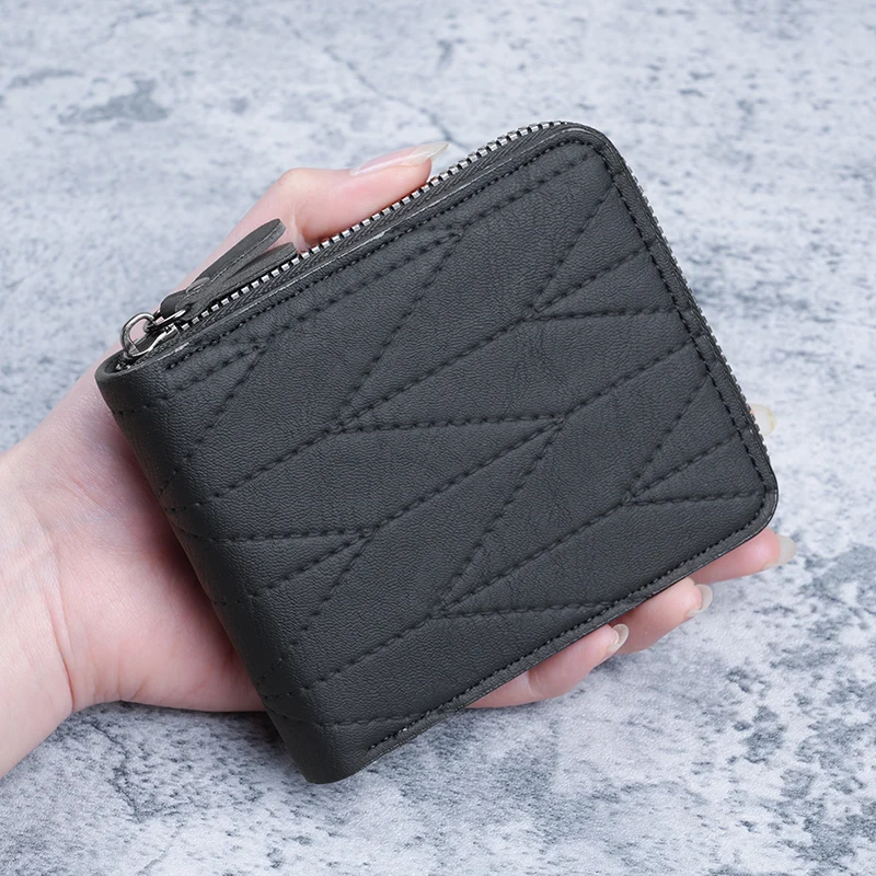 New Men's Short Wallet Trendy Multi-Card Large Capacity Coin Purse Card Holder Money Clip Factory Direct Sale in Stock