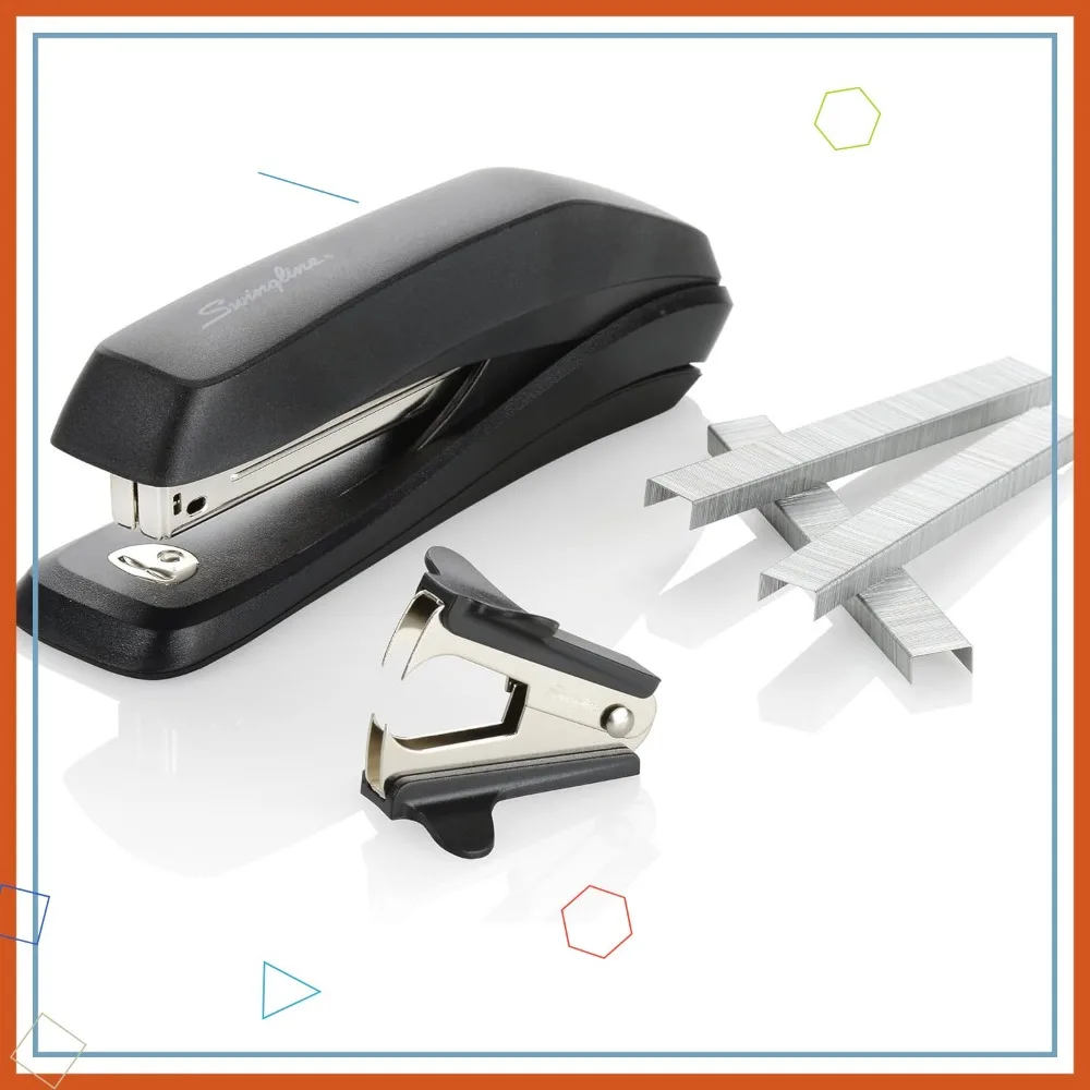 Jam-Free Stapler Value Pack with 1250 Staples and Remover, Black, Secures 20 Sheets