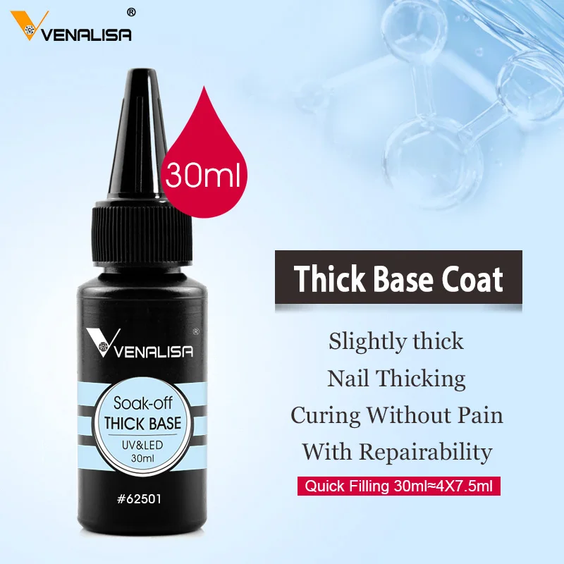 

Venalisa 30ml/225g Thick Base Coat Reinforce Gel Super Quality Refill Package Soak Off UVLED No Wipe Long Wear Matt Tempered Top