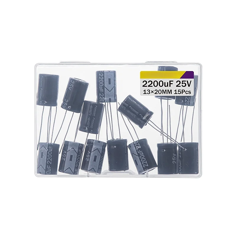 2200uF 25V 13x20mm Electrolytic Capacitor 2200UF MFD 25 Volt 0.51x0.79in Aluminum Capacitors (Pack of 15)