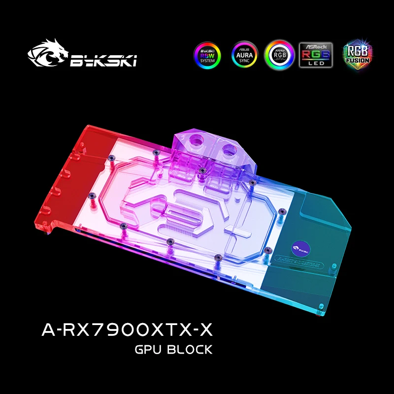 Bykski 7900XTX GPU Water Cooling Block Full Cover Cooler For AMD Radeon RX 7900 XTX, A-RX7900XTX-X