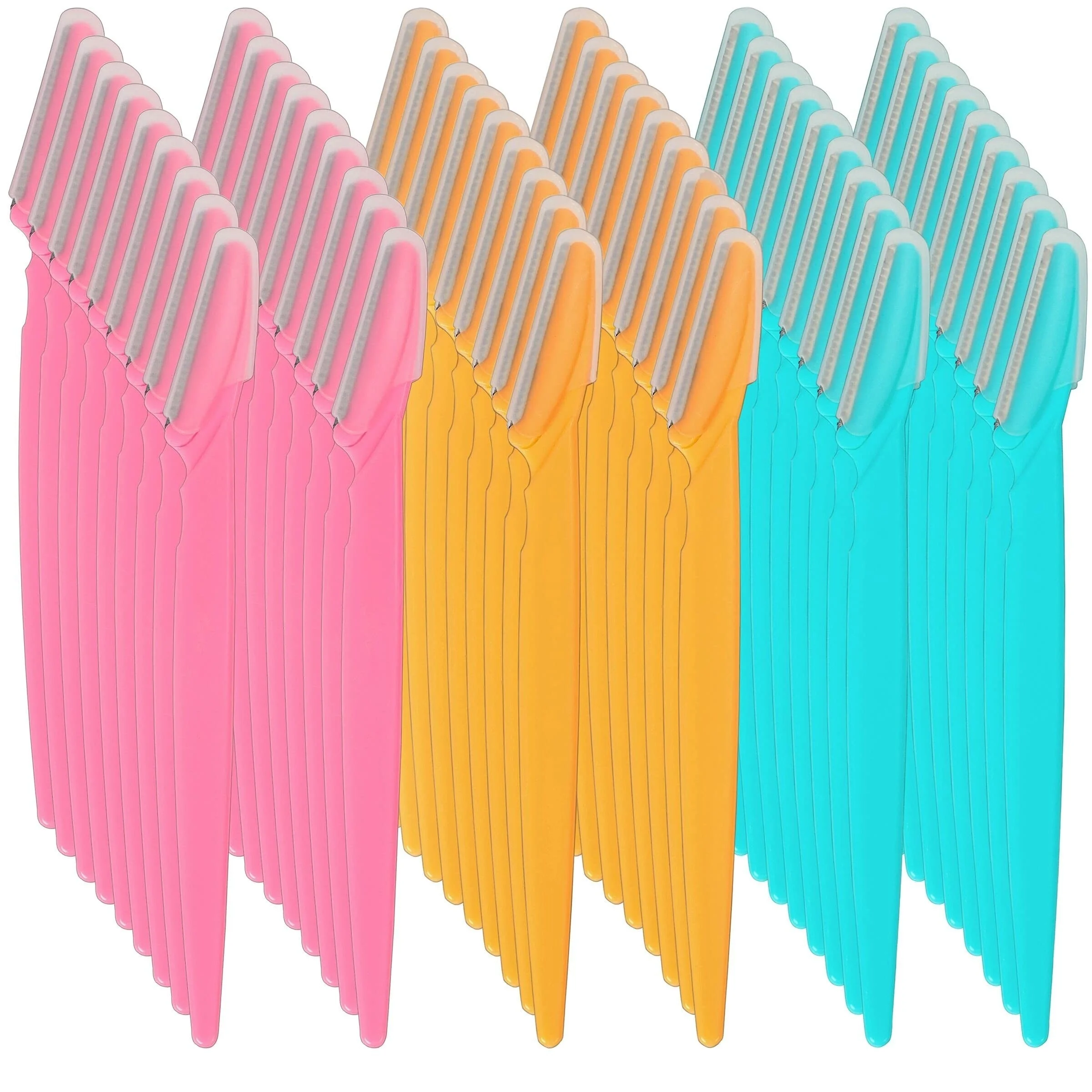 54 Three-Color Eyebrow Trimmers, Hair Removal Tools for Women, Facial Hair Removal Tools Suitable for Beginners, Hair Removal Razors with Protective Covers