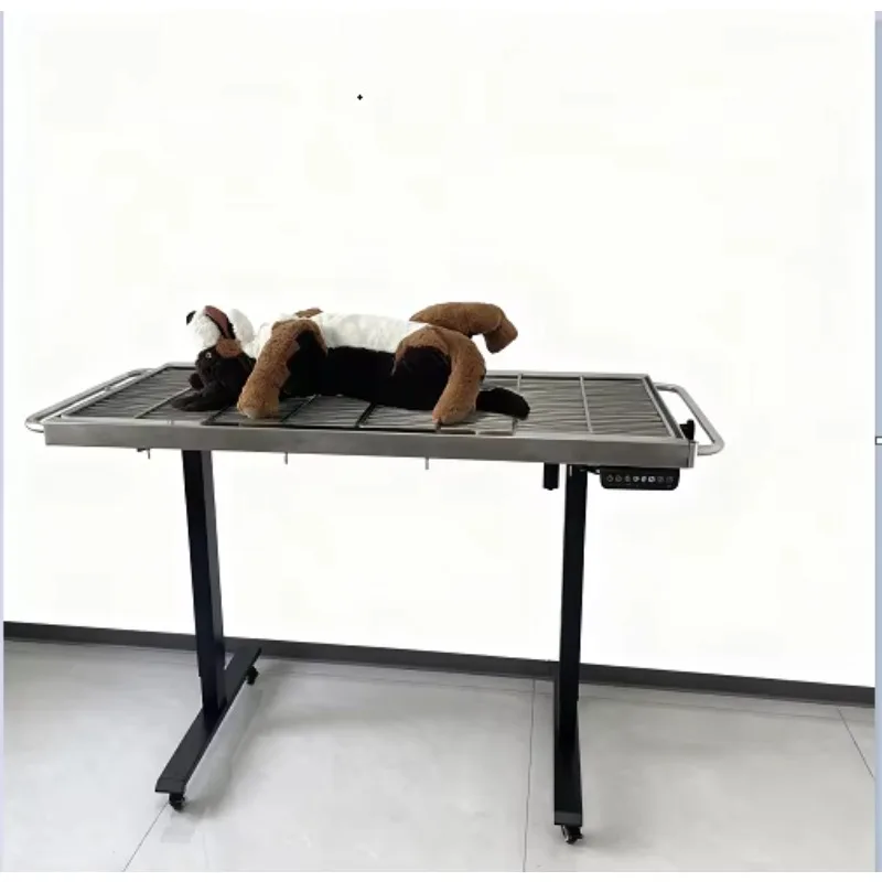 Electric Lifting Animal Operating Table Anti Rust Stainless Steel With Tie Down Hooks for Pet Operation