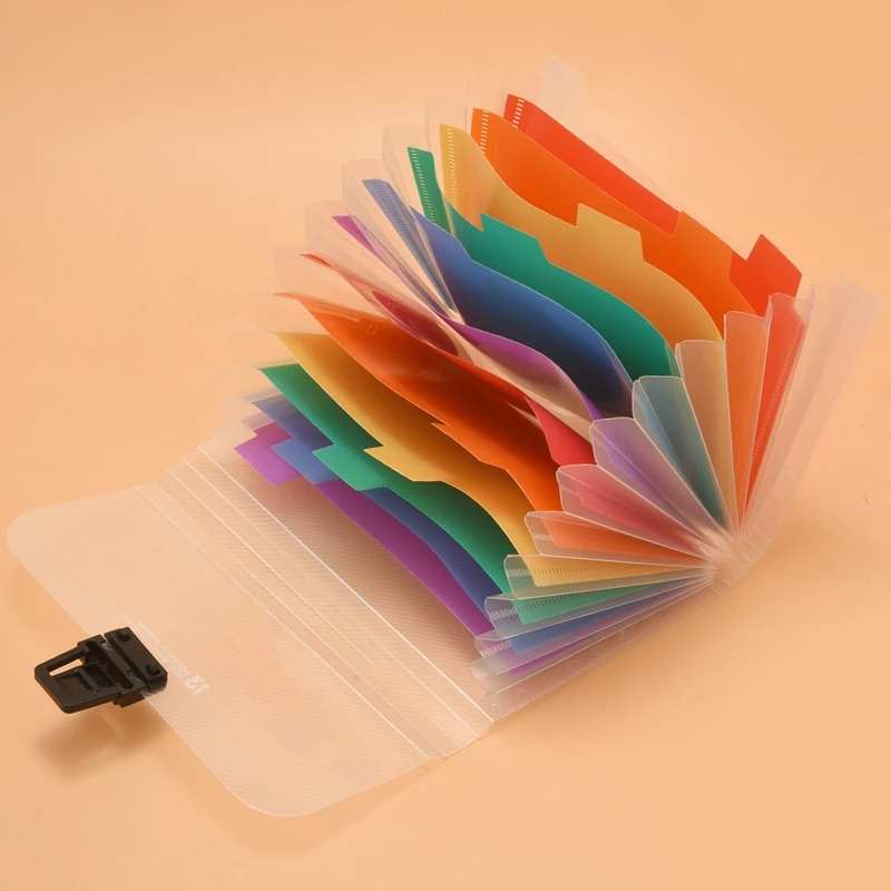 Accordion Folder, 13 Pockets A6 Plastic Accordion Expanding File Folder With Budget Envelopes For Cash System