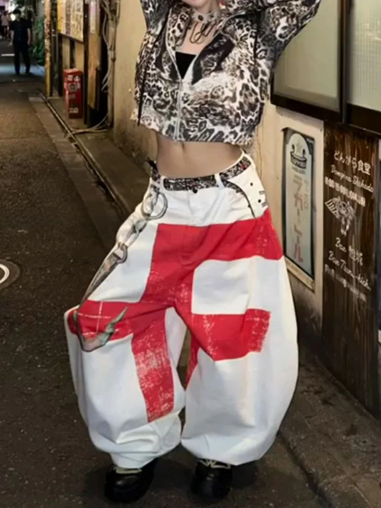 

Ретро-джинсы в американском стиле для девушек: уникальные женские джинсы с высокой талией, цветными блоками и принтом, брюки в пол, летние, модные, крутые