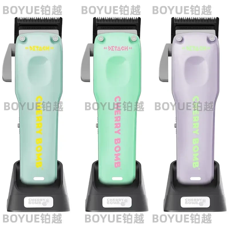 Cordless Electric Hair Clipper Professional Barber Trimmer Macaron Color Oil Head Detachable Blade Fader for Salon Grooming