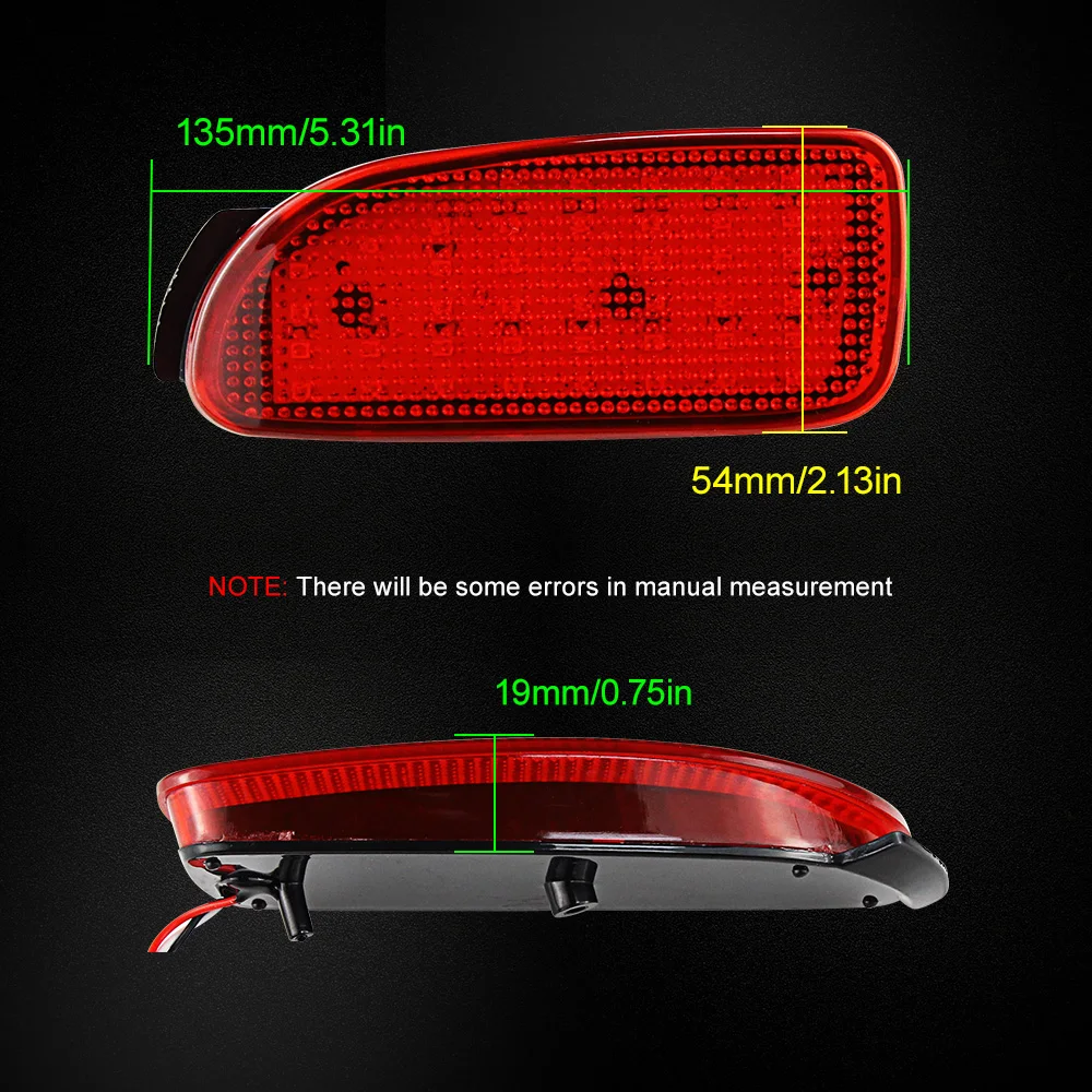 2PCS Black/Red Lens Car Rear Bumper LED Tail Brake Light Reflector Light For Toyota Previa Estima 30 Series Car Accessories