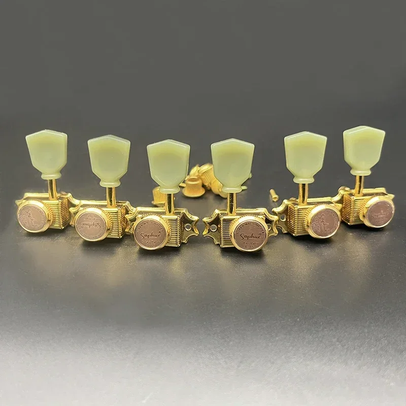 

SAPHUE 3L3R Vintage Style Locking Guitar Machine Heads – 1:15 Deluxe Tuning Key Pegs for Electric, Acoustic or Folk Guitars