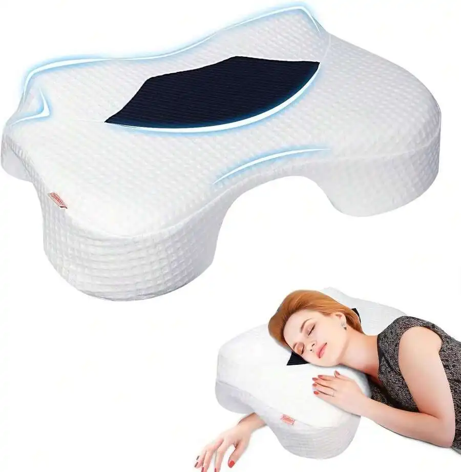 Side Sleeper Pillow With Arm Holes, Memory Foam Pillow For Neck Shoulder Cervical Pain Relief, Ergonomic Arm Holes Positioner Co