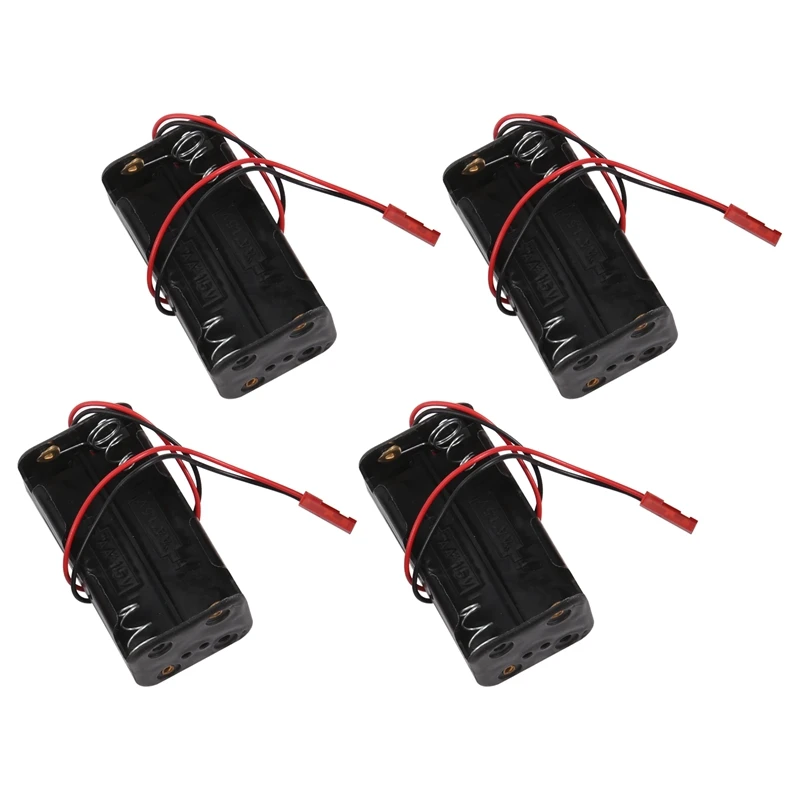 L67A 4Pack 6V 4XAA Battery Container Case Holder Pack Box JST Plug Receiver for HSP Redcat 1/8 1/10 RC Nitro Power Car Truck