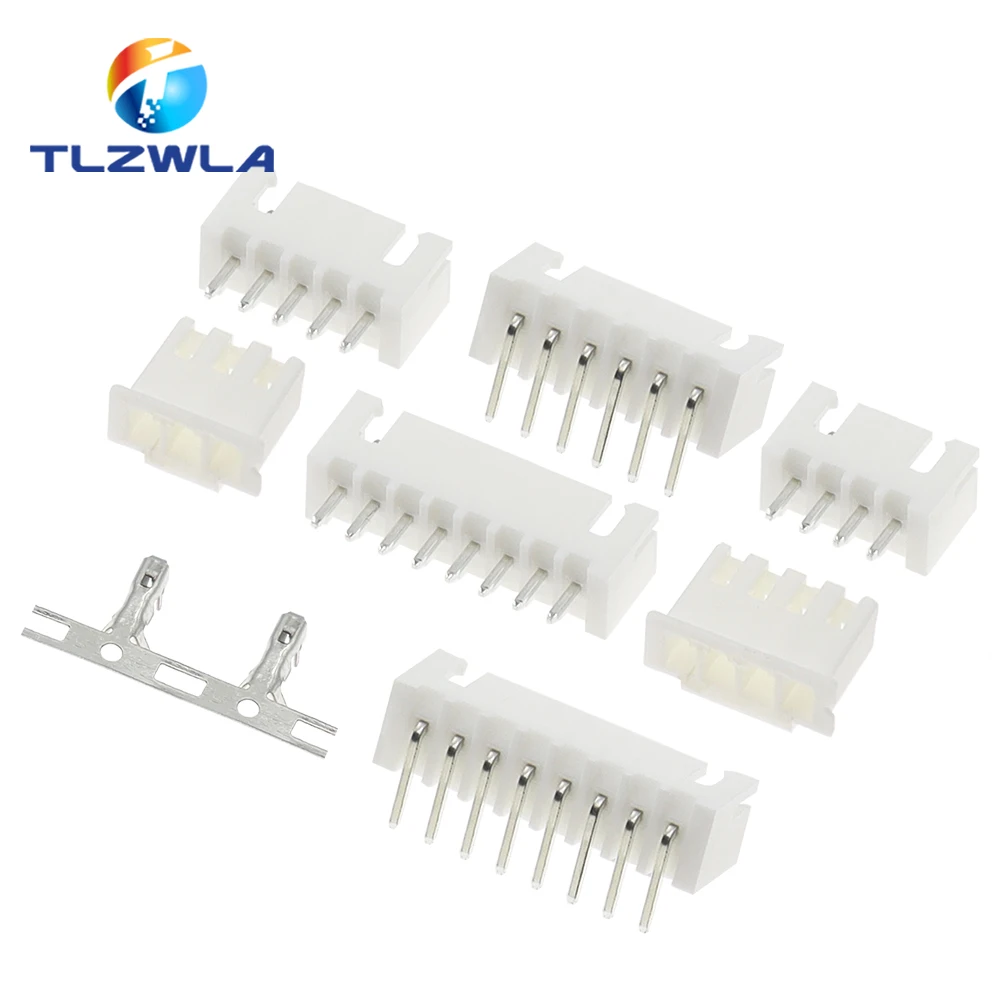 100Pcs JST XH2.54 2/3/4/5 Pin Terminals Plastic Shell Male Plug + Female Socket Wire Connector XH 2.54 2P 3P 4P 5P-14P