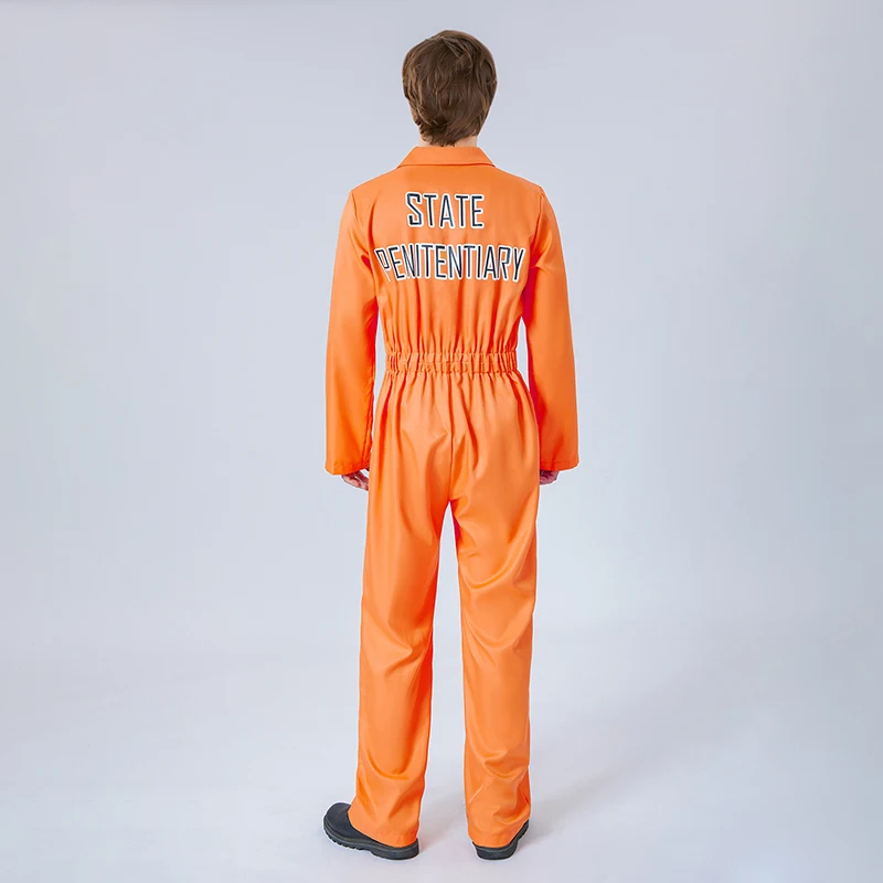 Jail Costumes Letter Print Long Sleeve Prison Jumpsuit for Adults Toddlers Role-Playing Party Cosplay Outfits