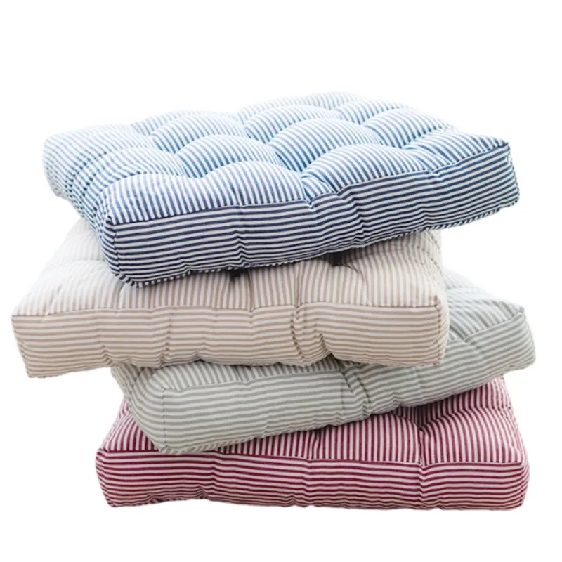 Christmas Red Striped Floor Pillow Thick Square Seat Pad Tatami Yoga Bench Rocking Chair Cushion Large Meditation Chair Cushion