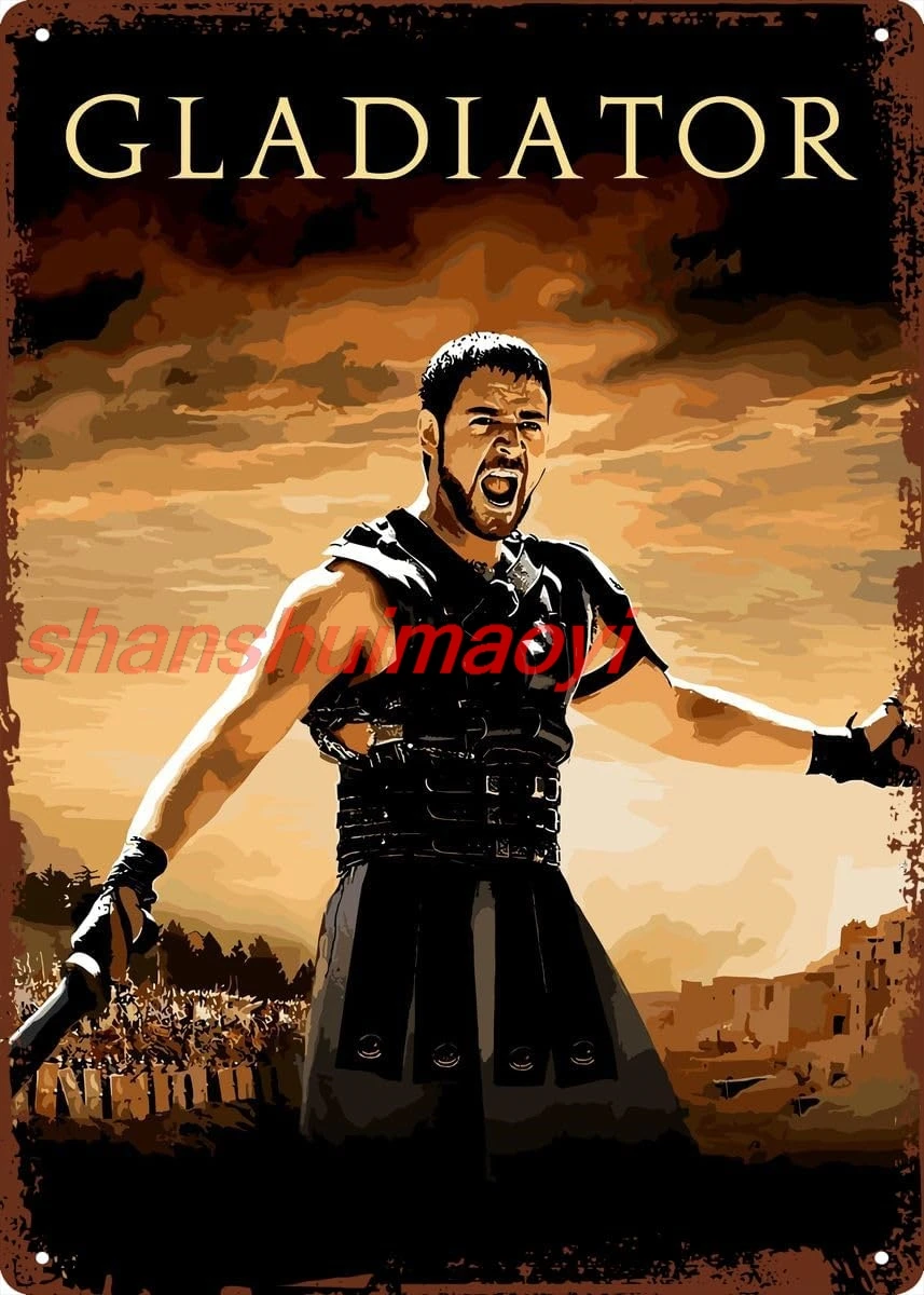 Gladiator Movie Vintage Metal Tin Sign 8x12 Inches Man Cave Home Garage Kitchen Wall Decoration SHAN