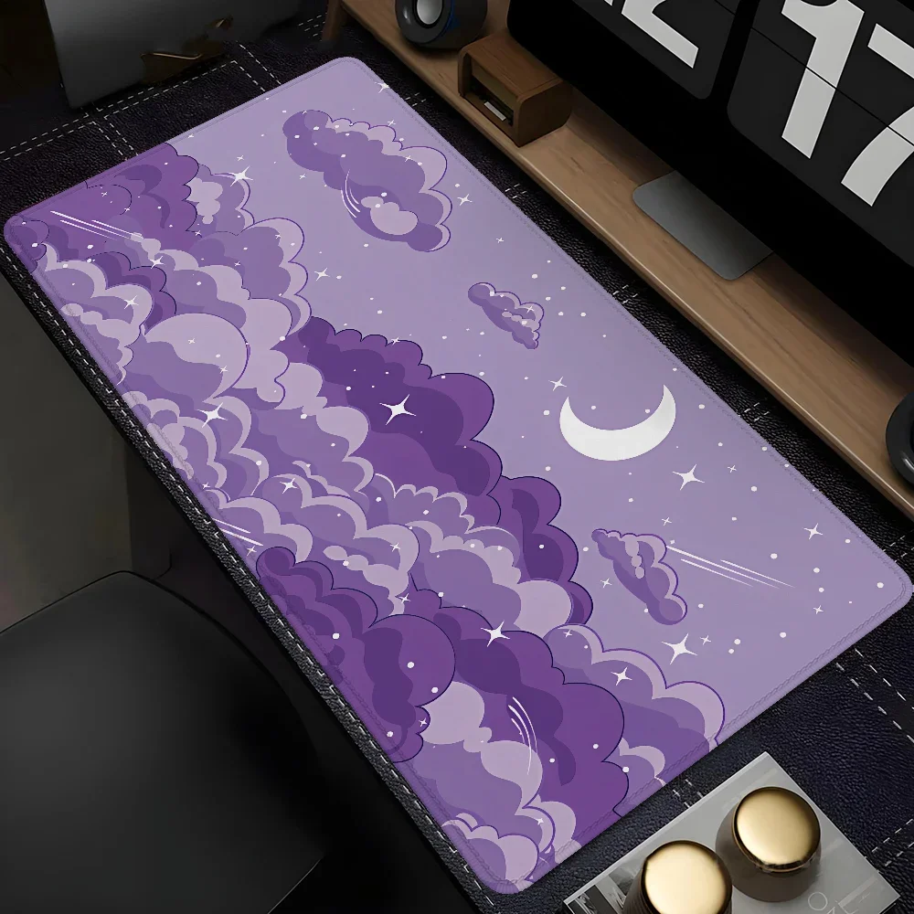 

Cloud Moon mouse pad Purple,Desk Mat XXL gaming mats gamer pc accessories keypad expansion pad rubber anti-slip rug