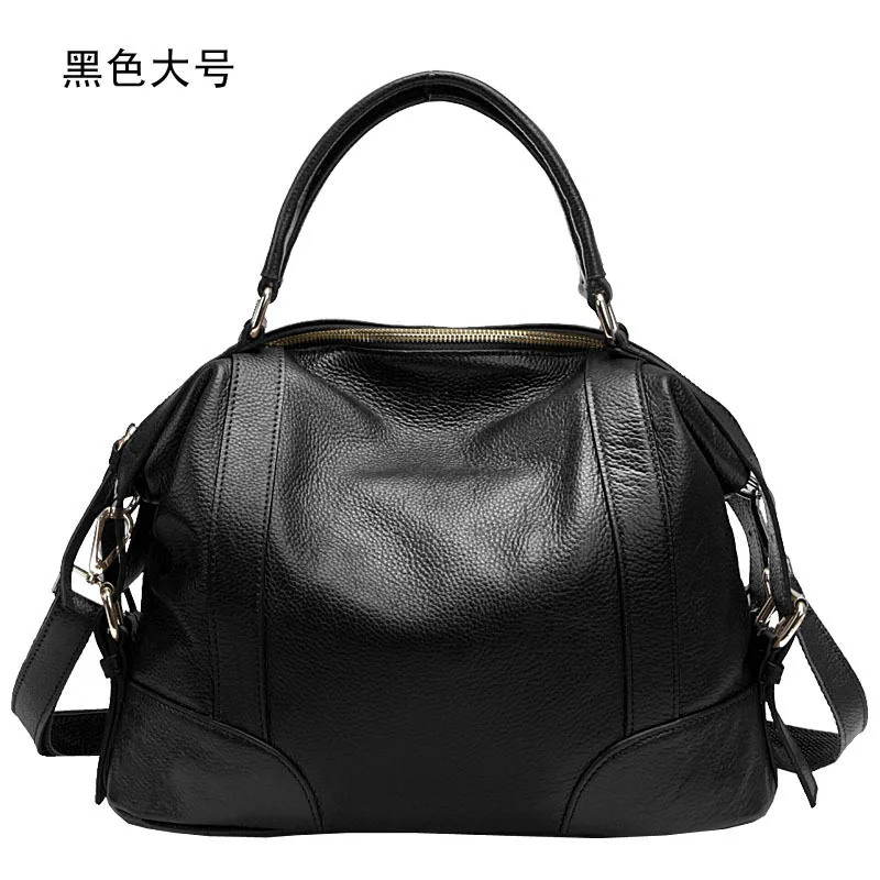 head layer Single Shoulder Messenger Bag black tote  1006