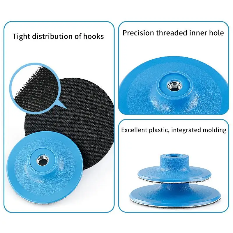 3Pcs Polishing Pad Sanding Disc Backing Pad Selfadhesive Disc Angle Grinder Tray M10 M-14 M-16 Thread Polishing Discs Abrasive T