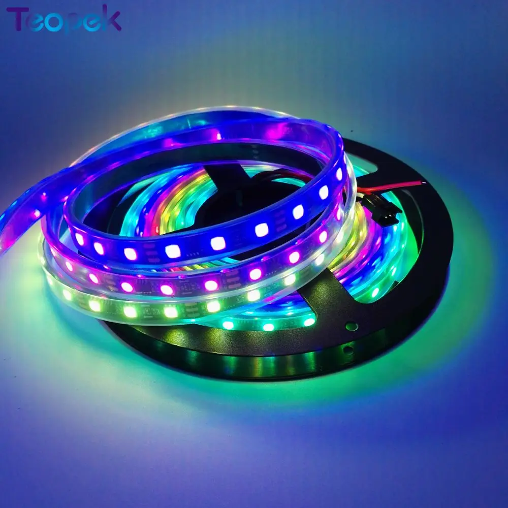 WS2811 Led Strip 30/48/60/72 Leds/m,10/16/20/24 pcs Ws2811 ic/meter,DC12V White/Black PCB, 2811 Addressable Digital Led Strip 5m