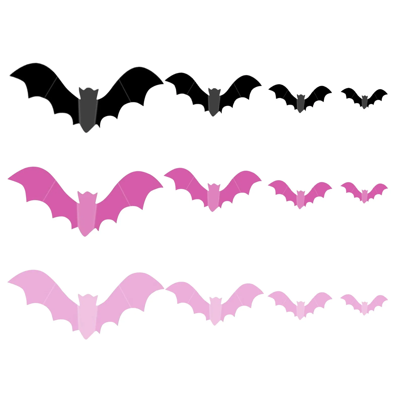 48pcs Blush Pink 3D Bat Wall Stickers - Removable Pastel Halloween Door Decals for Bedroom/Bathroom DIY Décor, Cute Girly Home