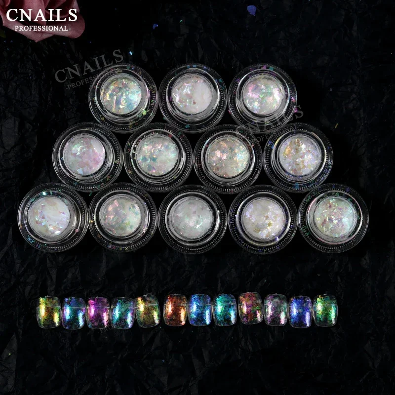 New Nail Glitter Powder Flake Sparkly irregolare Paillette Paillette Shiny Manicure Pigment Powder Nail Art Decoration 0.3 g/scatola