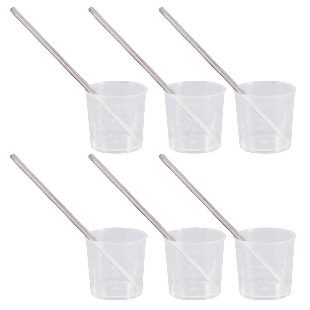 

100pcs 30Ml Plastic Measuring Cups Wooden Stir Sticks Set For Liquid Powder Mixing Diy Lab Use Measuring Cup Stir Stick Set