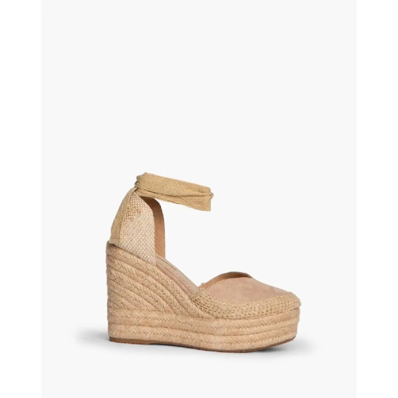 Cuñas de esparto marca Corina alpargatas con cuña de yute natural color beige natural