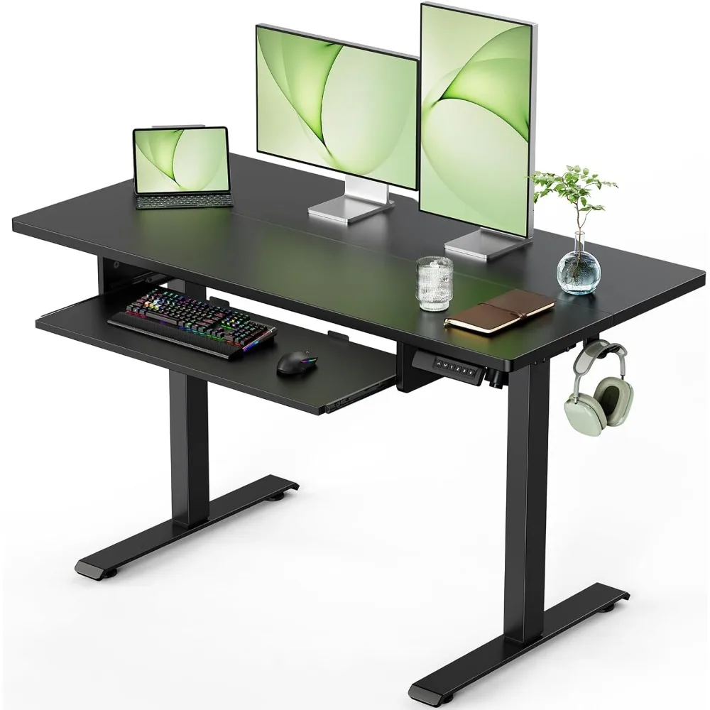 

Standing Desk Adjustable Height with Extra Large Keyboard Tray, Electic Adjustable Desk