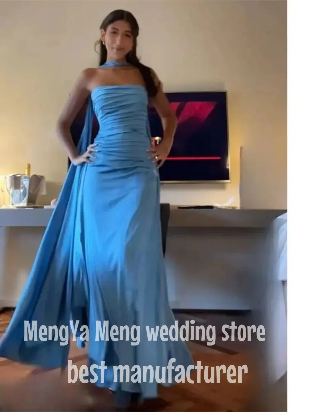 

ZHUISHU 2025 Chiffon Straoless Sleeveless robes de soirée Evening Floor-Length Pleats Dresses Customized Formal Wedding Dress