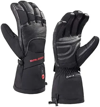 

Savior Breathable Rechargeable Battery Heated Motorcycle Ski Gloves for Men Electric Winter Leather