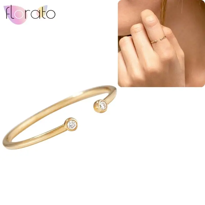 Women's 24K Gold Plated Adjustable Open Hug Ring